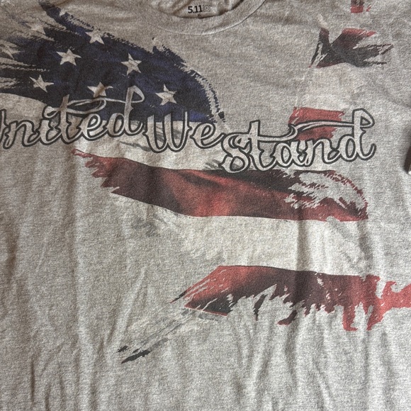 5.11 Tactical Men's Gray United We Stand Tee - Picture 4 of 6